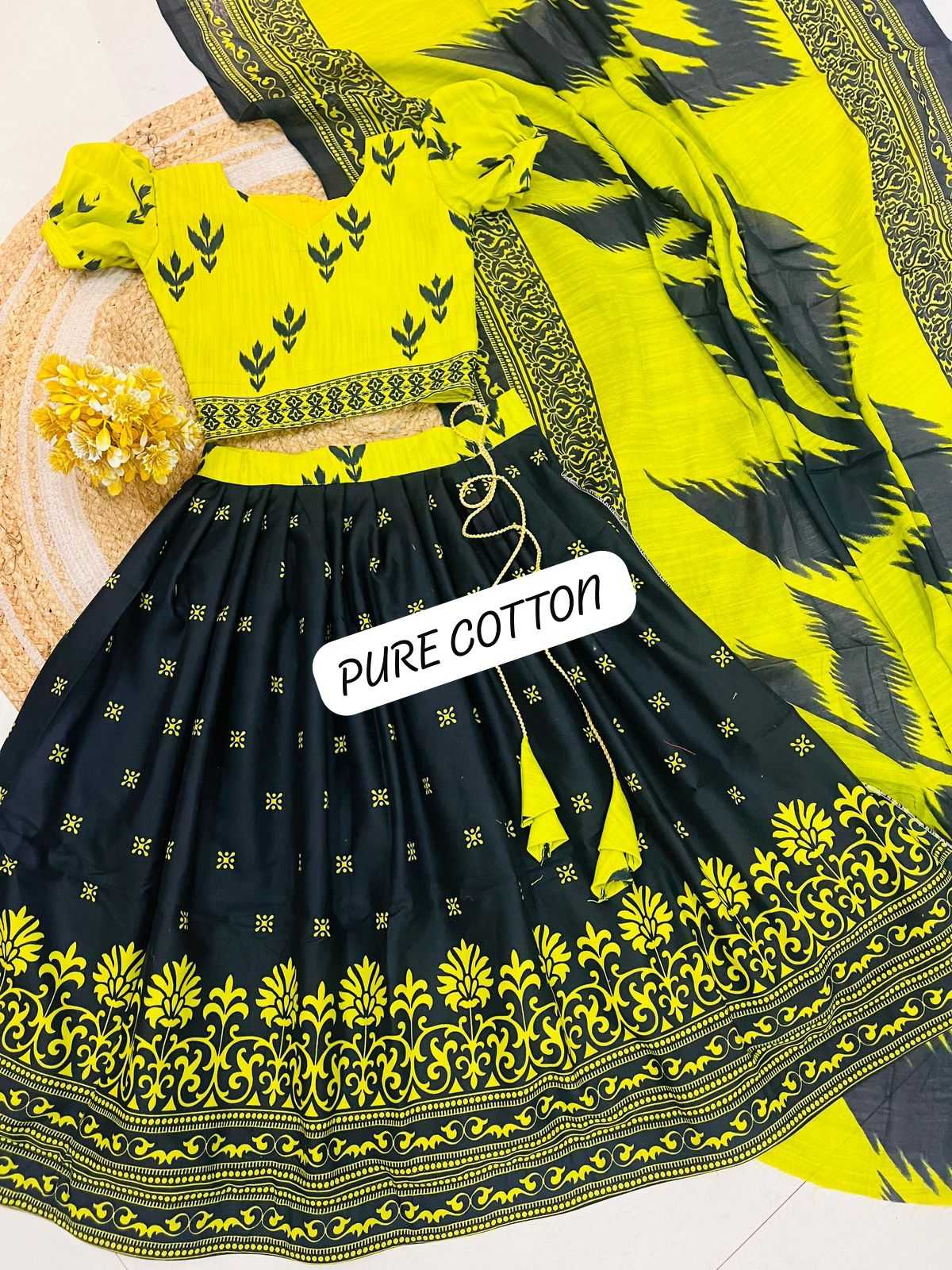 Ynf Pure Cotton RIN235 CANVAS Kids Wear Festive Collections Wholesale Girls Cotton Frocks Kids Lehenga Choli Baby Girl Lehenga Manufacturer- Kapda Export