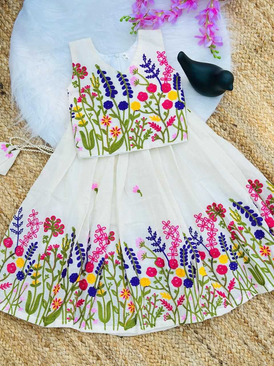 Ynf Pure Cotton RIN235 COTTONSKIRT Kids Wear Festive Collections Wholesale Ethnic Dresses For Kids Kids Festive Wear Kids Party Wear Ethnic Manufacturer- Kapda Export