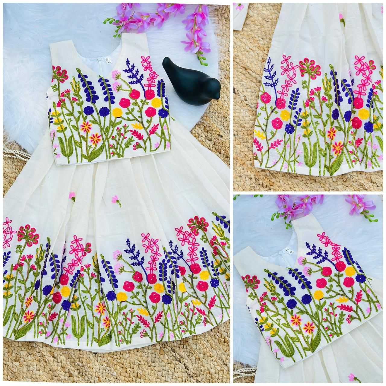 Ynf Pure Cotton RIN235 COTTONSKIRT Kids Wear Festive Collections Wholesale Ethnic Dresses For Kids Kids Festive Wear Kids Party Wear Ethnic Manufacturer- Kapda Export