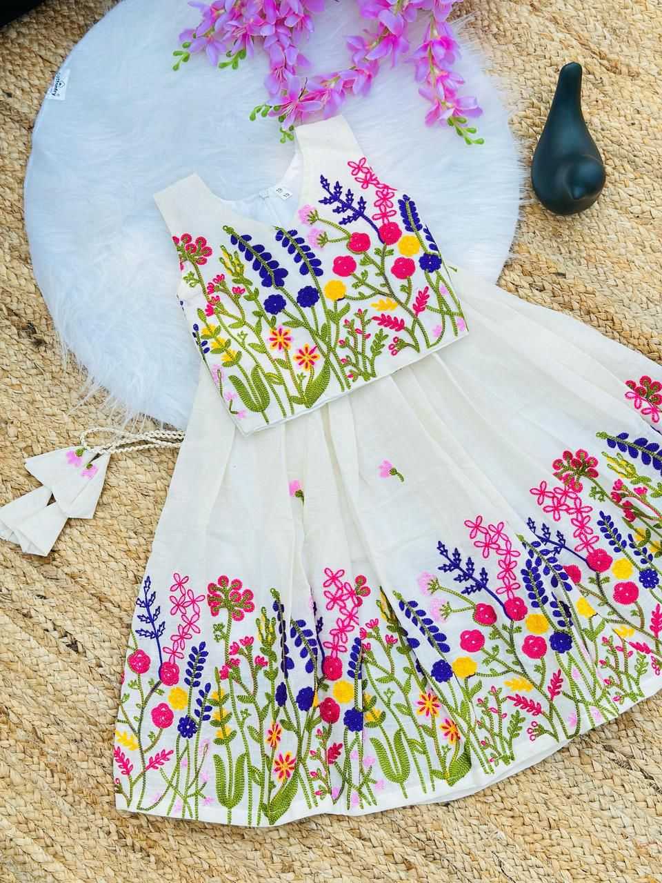 Ynf Pure Cotton RIN235 COTTONSKIRT Kids Wear Festive Collections Wholesale Ethnic Dresses For Kids Kids Festive Wear Kids Party Wear Ethnic Manufacturer- Kapda Export
