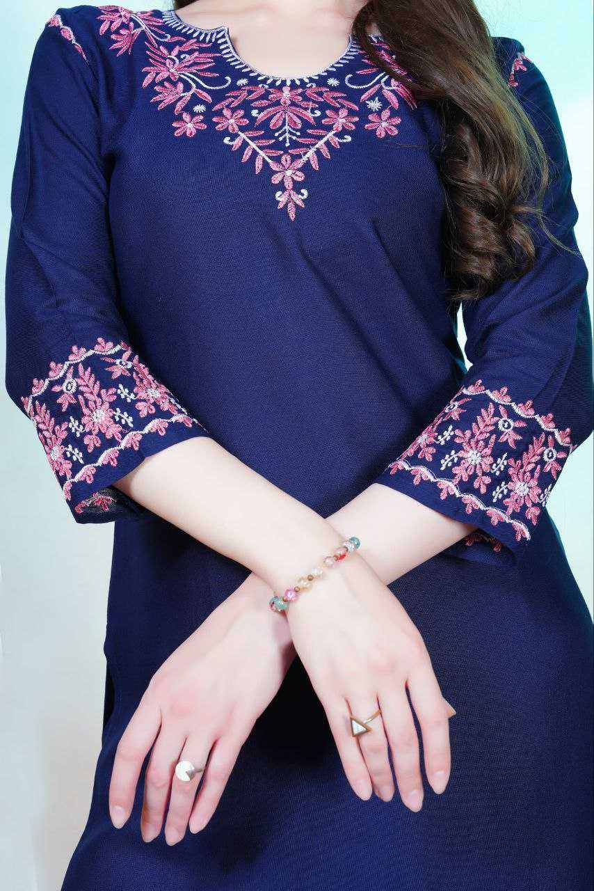 Ynf Reyon Cotton KESH528 Anokhi Kurti Wholesale Fancy Kurti Embroidered Kurtis Chikankari Kurtis Manufacturer- Kapda Export