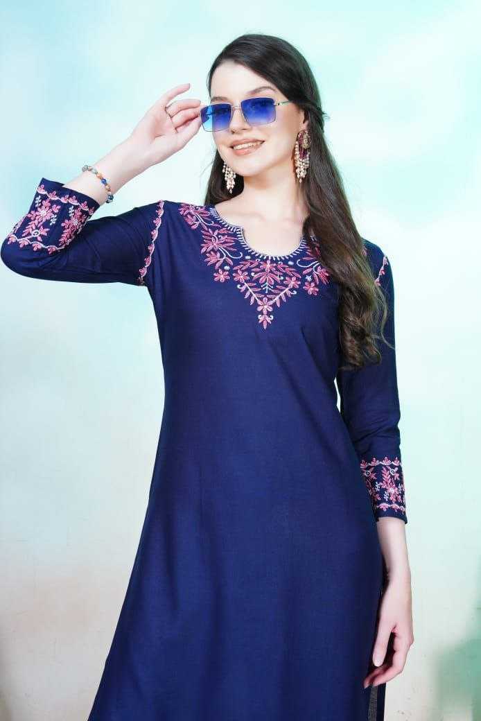 Ynf Reyon Cotton KESH528 Anokhi Kurti Wholesale Fancy Kurti Embroidered Kurtis Chikankari Kurtis Manufacturer- Kapda Export