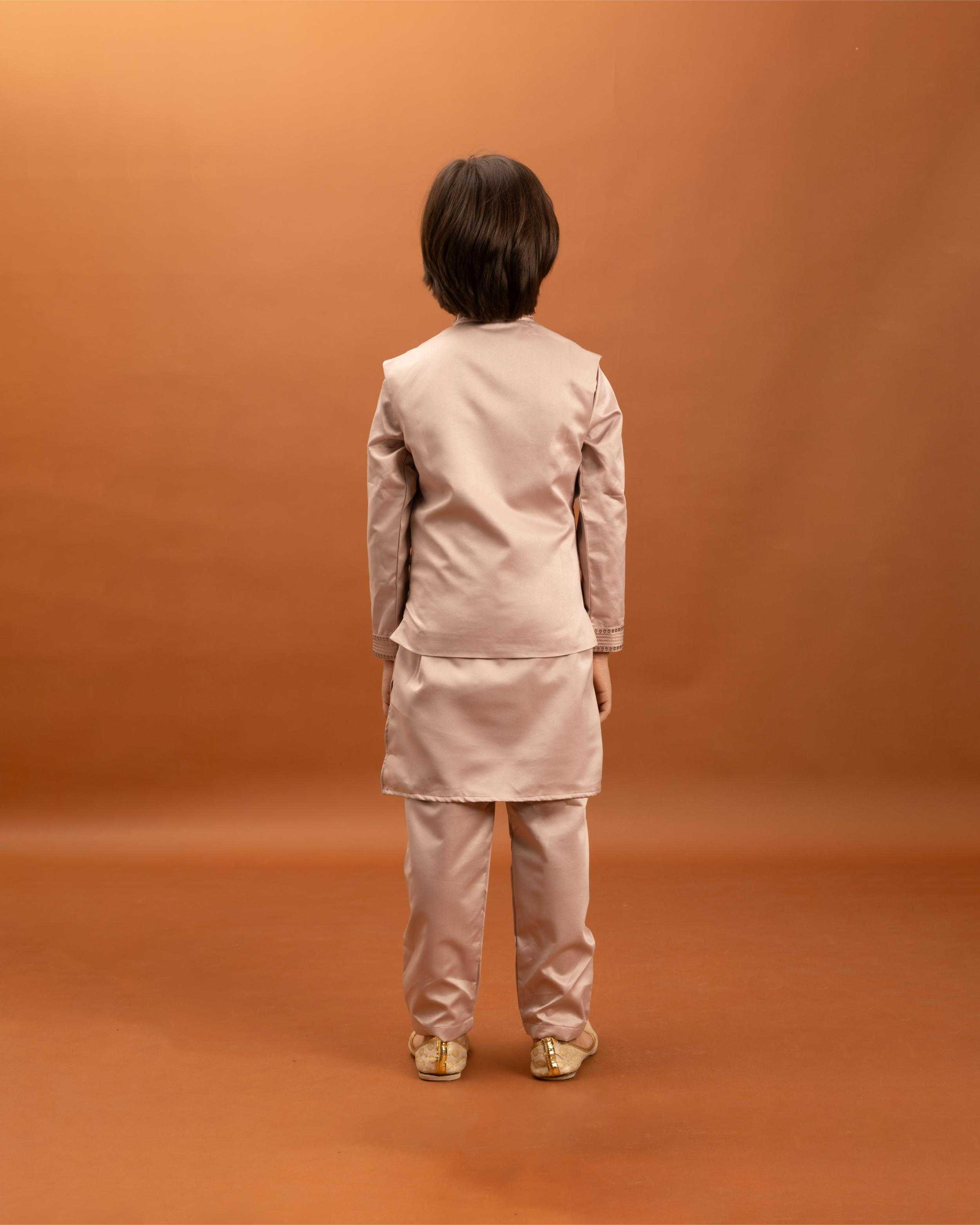 Ynf Satin RIN202 ETHNI KIDZ 91021 Kids Wear Wholesale Boys Kurta Pyjama Kids Kurta Pajama Baby Boy Kurta Set Manufacturer- Kapda Export