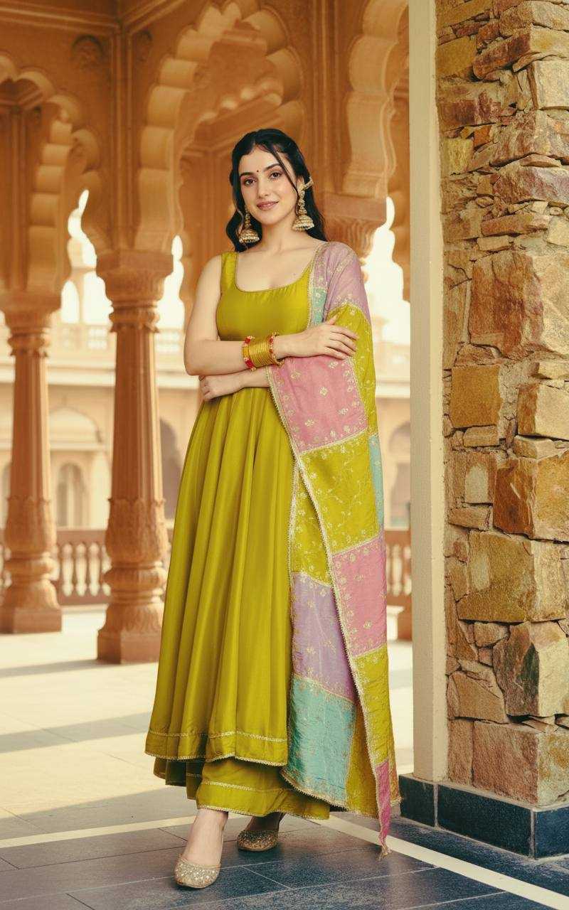 Ynf Shimmer silk KESH533 ON5137 Gowns Festive Collections Wholesale Long Gowns Silk Gowns Lace Gowns Manufacturer- Kapda Export