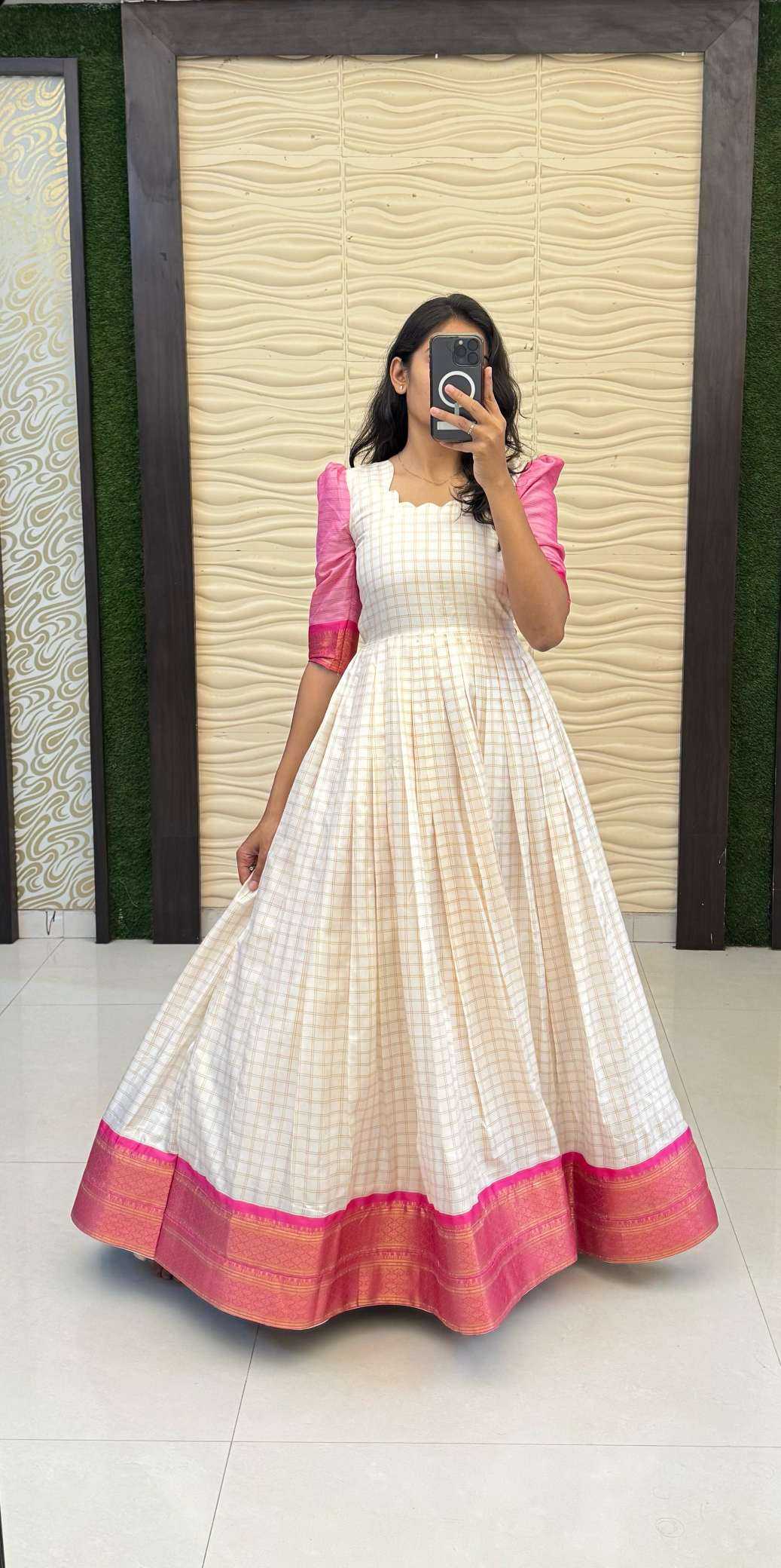 Ynf Silk Cotton RIN235 BHAVYA Gowns Plus Size Collections Wholesale Fancy Gowns Silk Gowns Simple Gowns Manufacturer- Kapda Export