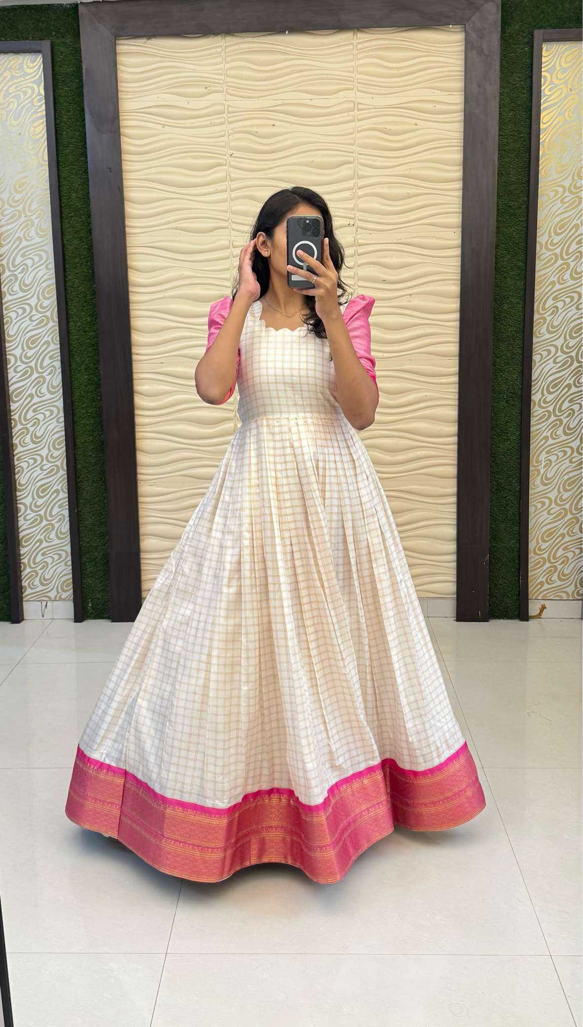 Ynf Silk Cotton RIN235 BHAVYA Gowns Plus Size Collections Wholesale Fancy Gowns Silk Gowns Simple Gowns Manufacturer- Kapda Export