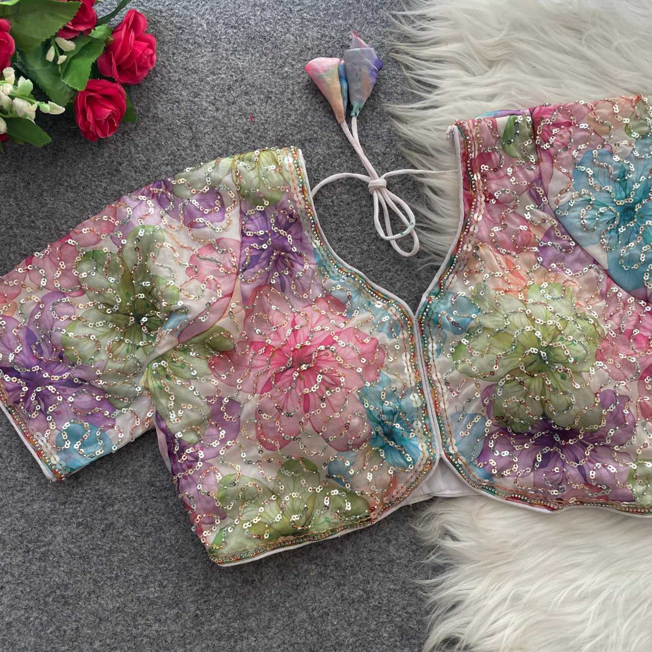 Ynf Silk KESH411 KIYARA Readymade Blouses Wholesale Sequence Embroidery Blouse Designer Blouse Embroidered Blouses Manufacturer- Kapda Export