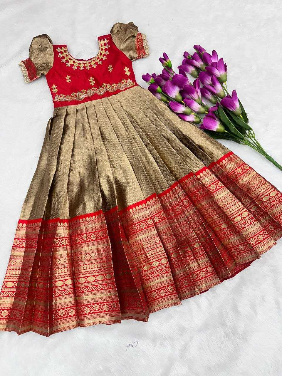 Ynf Silk RIN161 MANYA Kids Wear Wholesale Kids Gown Kids Frocks Girls Frock Manufacturer- Kapda Export