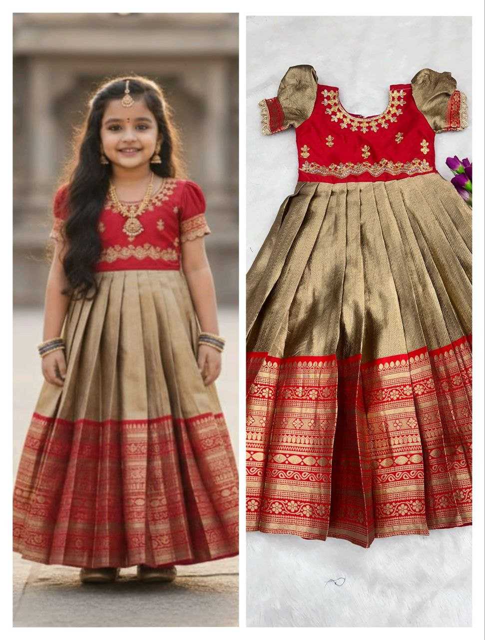 Ynf Silk RIN161 MANYA Kids Wear Wholesale Kids Gown Kids Frocks Girls Frock Manufacturer- Kapda Export