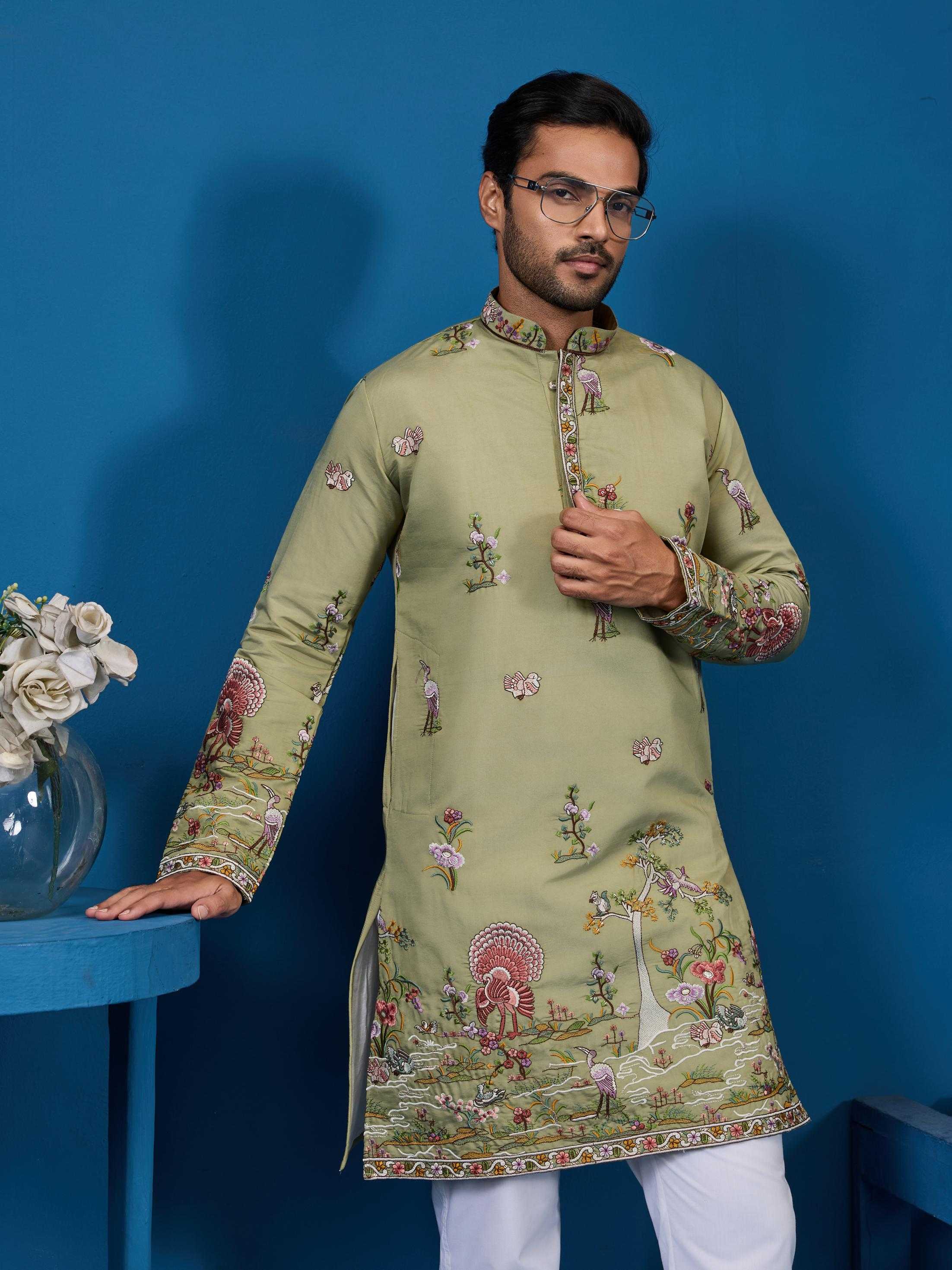 Ynf Silk RIN202 VANTARA VOGUE Mens Wear Wholesale Mens Kurta Pyjama Silk Kurta Men Wedding kurta Manufacturer- Kapda Export