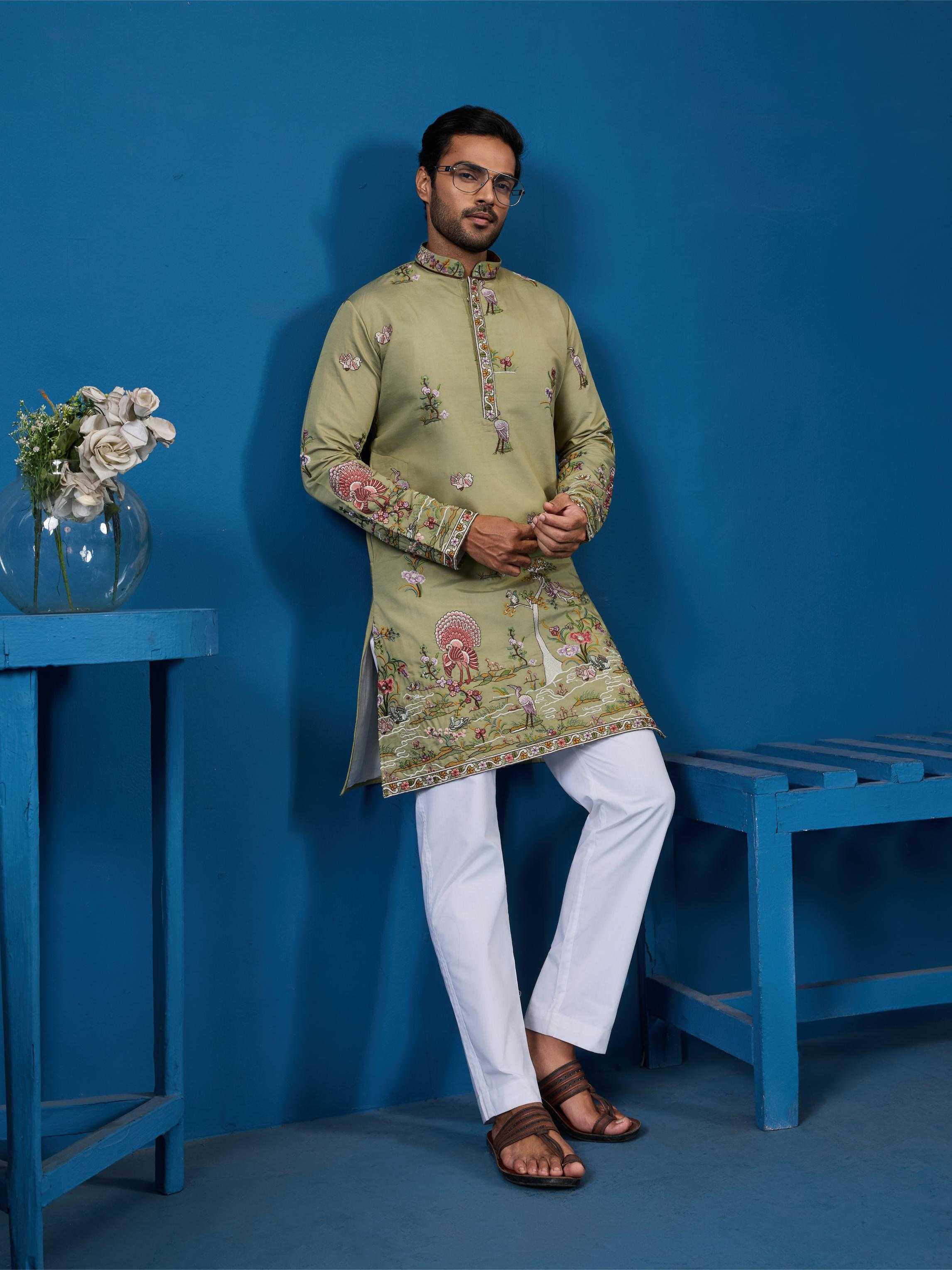 Ynf Silk RIN202 VANTARA VOGUE Mens Wear Wholesale Mens Kurta Pyjama Silk Kurta Men Wedding kurta Manufacturer- Kapda Export