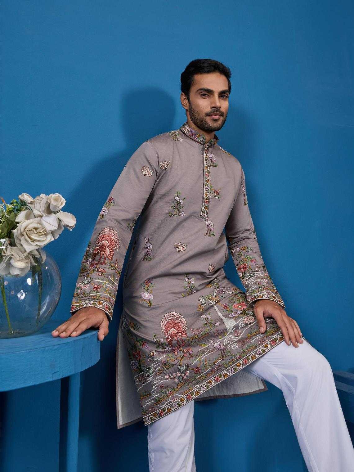 Ynf Silk RIN202 VANTARA VOGUE Mens Wear Wholesale Mens Kurta Pyjama Silk Kurta Men Wedding kurta Manufacturer- Kapda Export