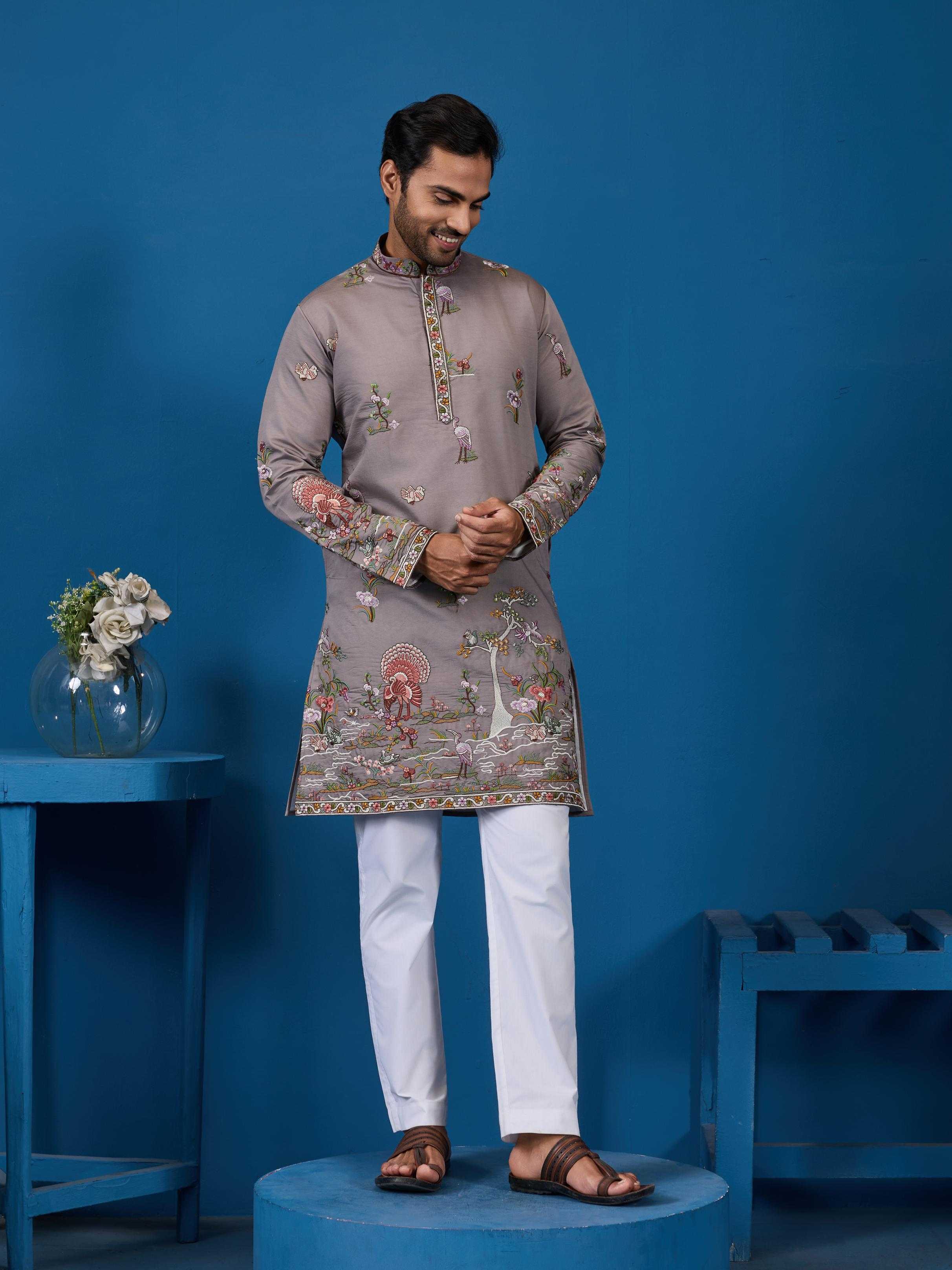 Ynf Silk RIN202 VANTARA VOGUE Mens Wear Wholesale Mens Kurta Pyjama Silk Kurta Men Wedding kurta Manufacturer- Kapda Export