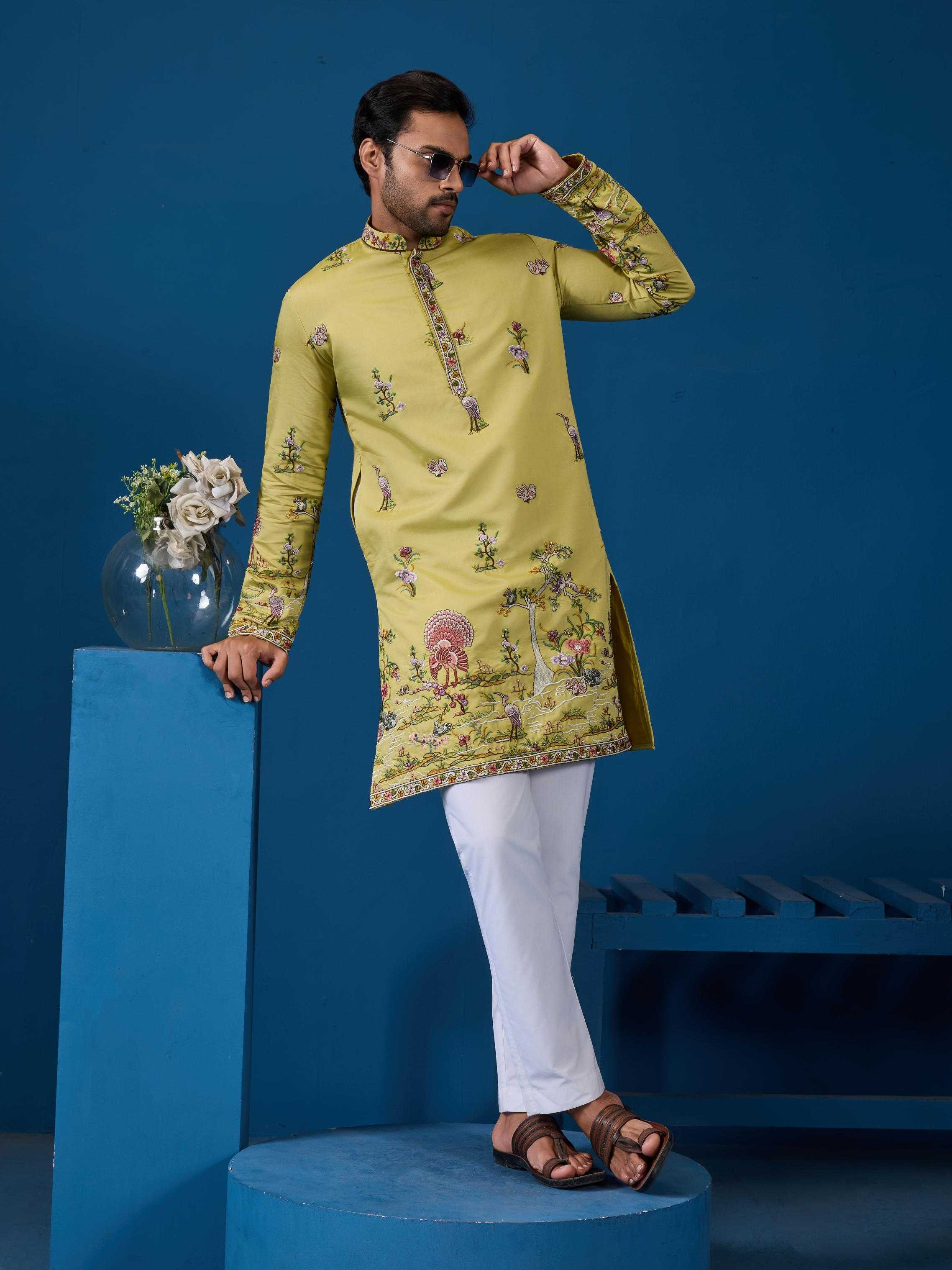 Ynf Silk RIN202 VANTARA VOGUE Mens Wear Wholesale Mens Kurta Pyjama Silk Kurta Men Wedding kurta Manufacturer- Kapda Export