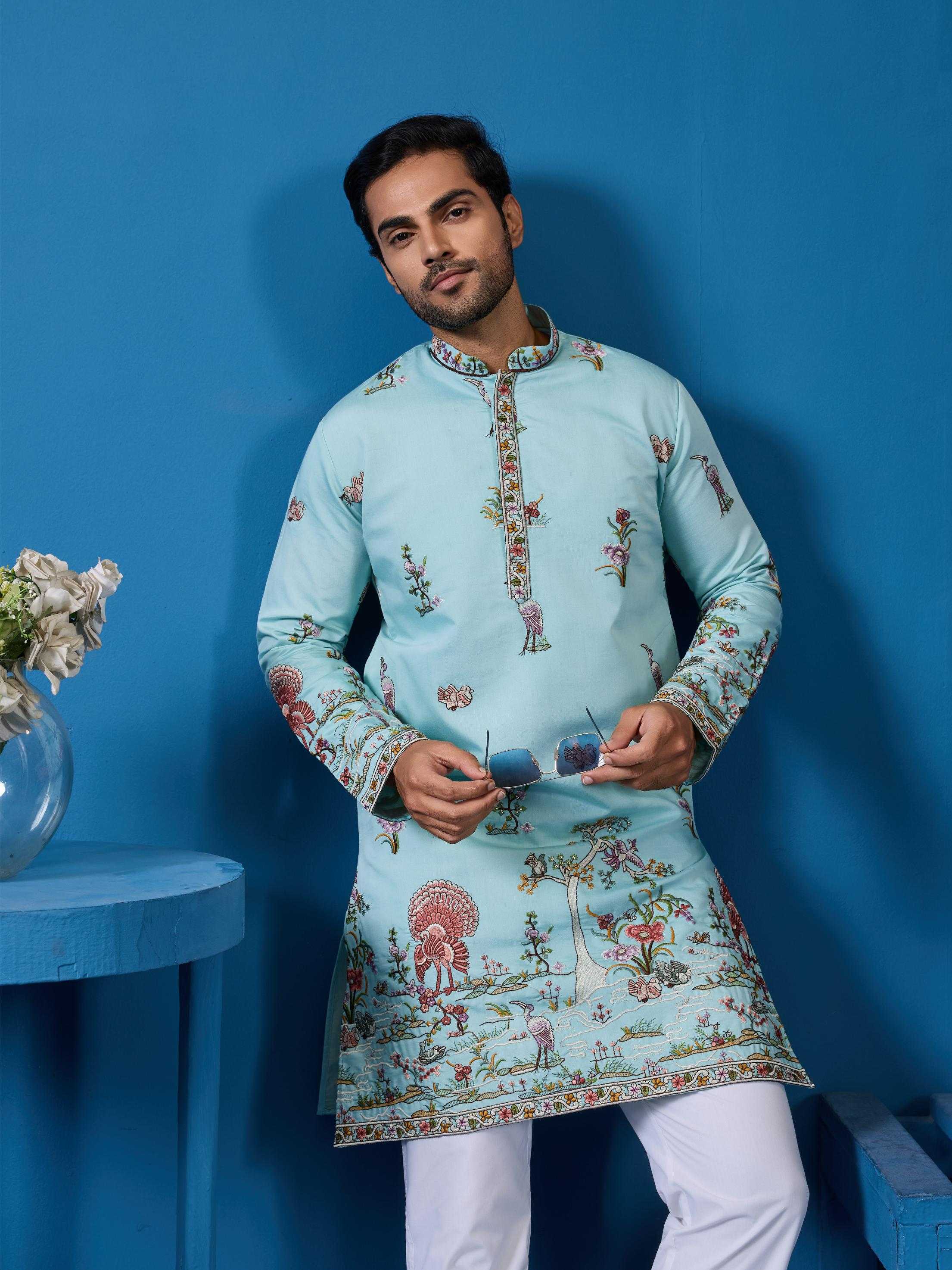 Ynf Silk RIN202 VANTARA VOGUE Mens Wear Wholesale Mens Kurta Pyjama Silk Kurta Men Wedding kurta Manufacturer- Kapda Export
