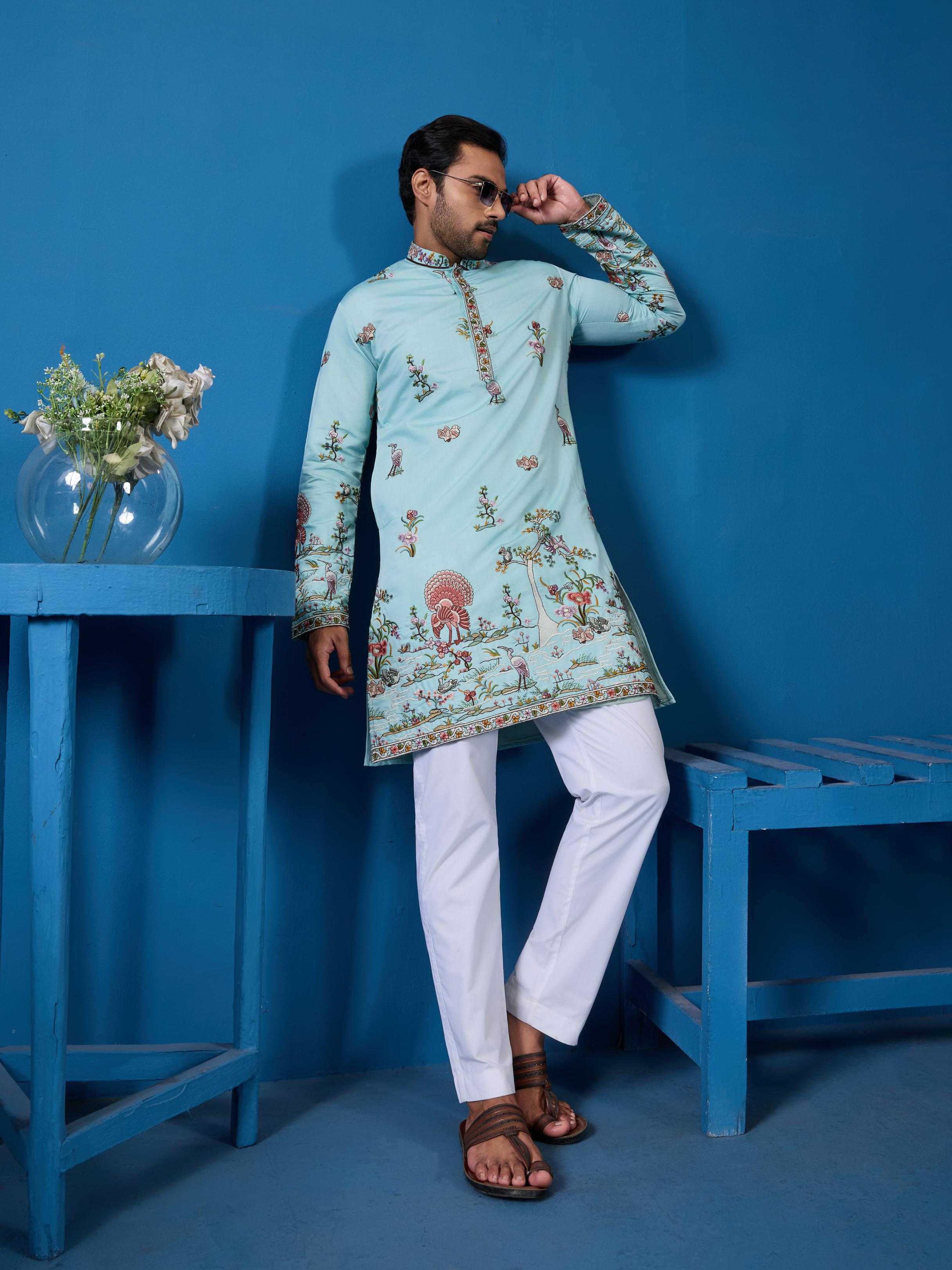Ynf Silk RIN202 VANTARA VOGUE Mens Wear Wholesale Mens Kurta Pyjama Silk Kurta Men Wedding kurta Manufacturer- Kapda Export