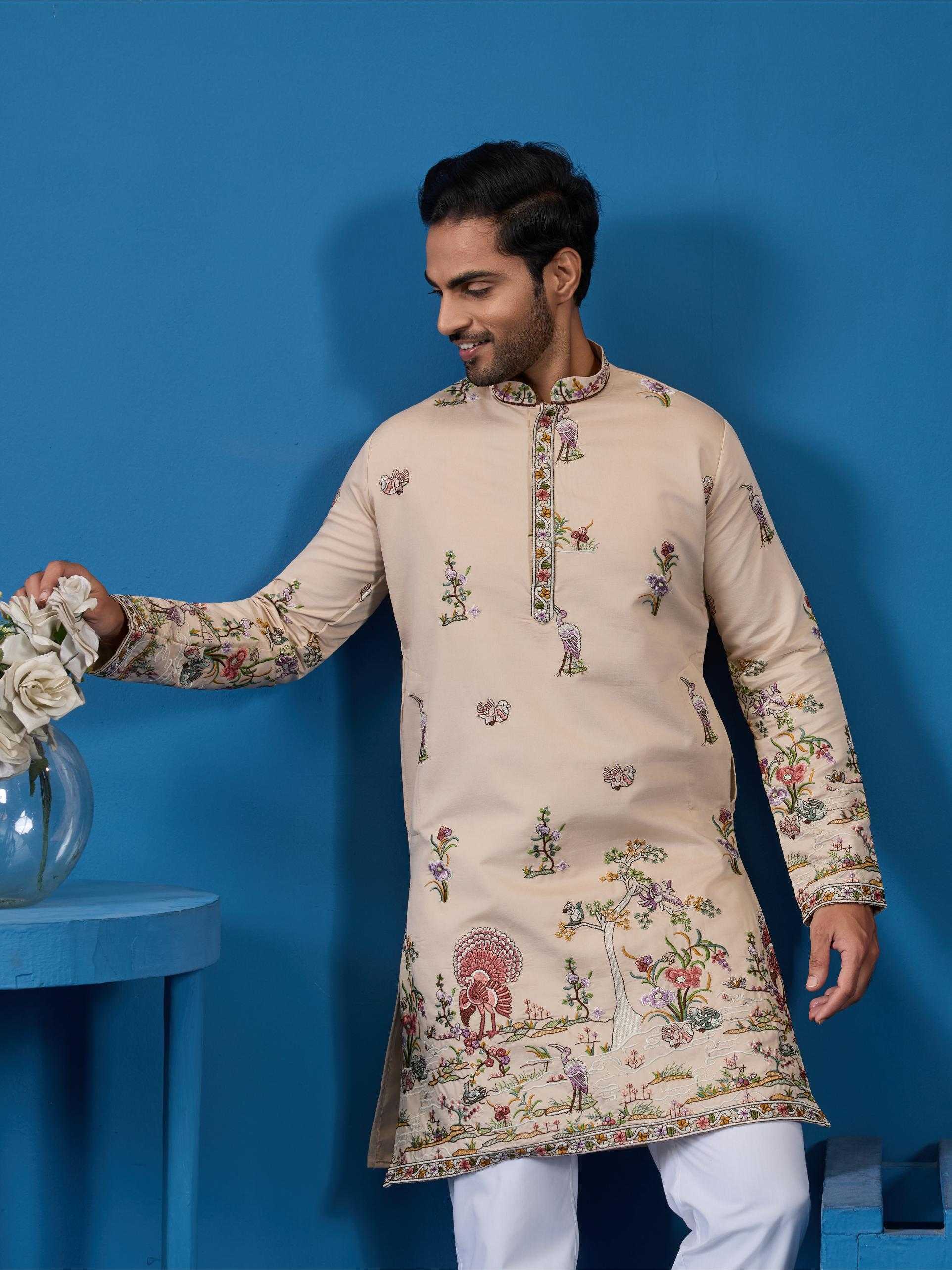 Ynf Silk RIN202 VANTARA VOGUE Mens Wear Wholesale Mens Kurta Pyjama Silk Kurta Men Wedding kurta Manufacturer- Kapda Export