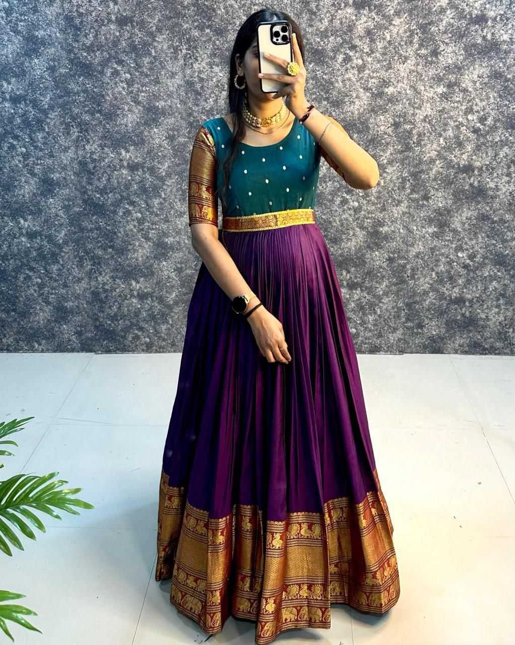 Ynf Silk RIN235 1038 Gowns Wholesale Fancy Gowns Party Gowns Simple Gowns Manufacturer- Kapda Export