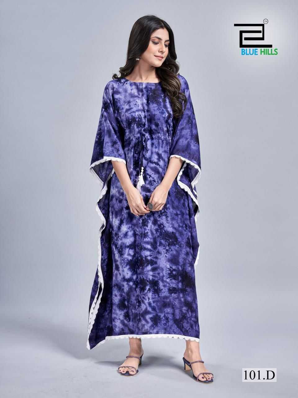 Ynf Slub Reyon KESH481 BLUE HILLS Kaftan VOL 1 Suits & Dresses Wholesale Printed Suits Kaftan Dresses Indo-Western Dresses Manufacturer- Kapda Export