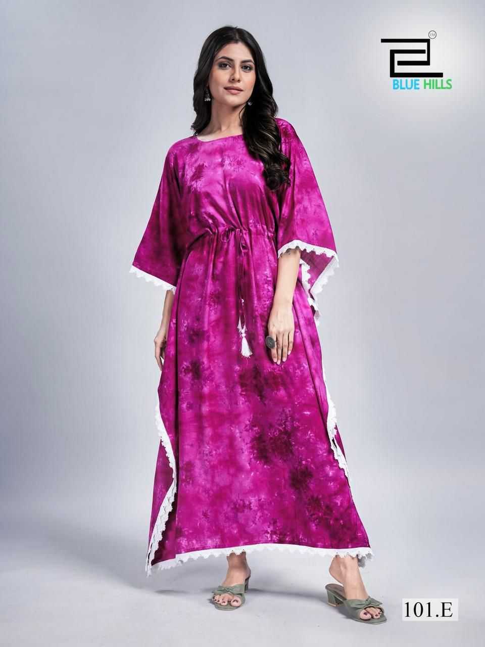 Ynf Slub Reyon KESH481 BLUE HILLS Kaftan VOL 1 Suits & Dresses Wholesale Printed Suits Kaftan Dresses Indo-Western Dresses Manufacturer- Kapda Export