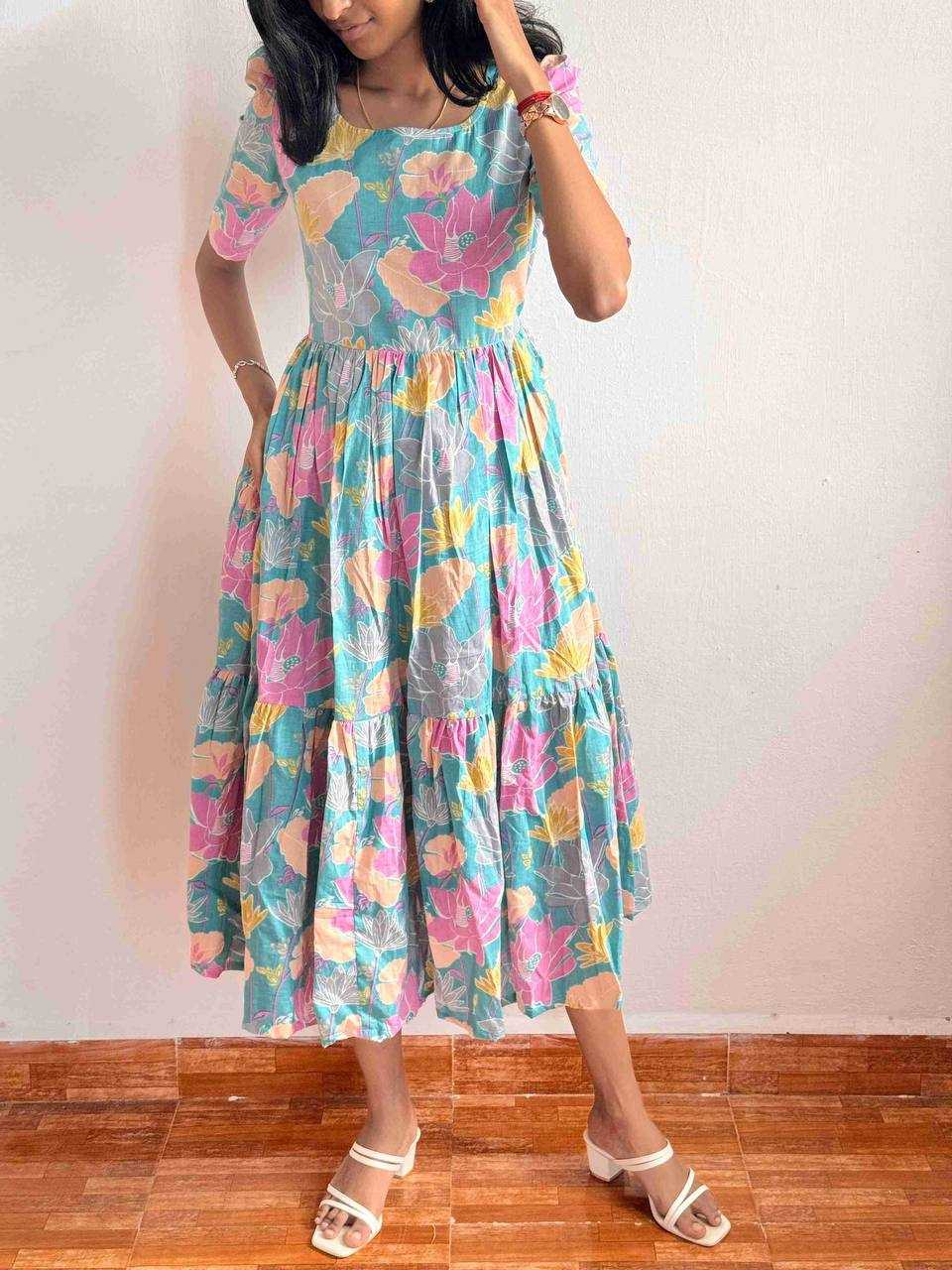 Ynf Soft Cotton KESH210 1574 Gowns Wholesale Printed Gowns Fancy Gowns Blue Gown Manufacturer- Kapda Export