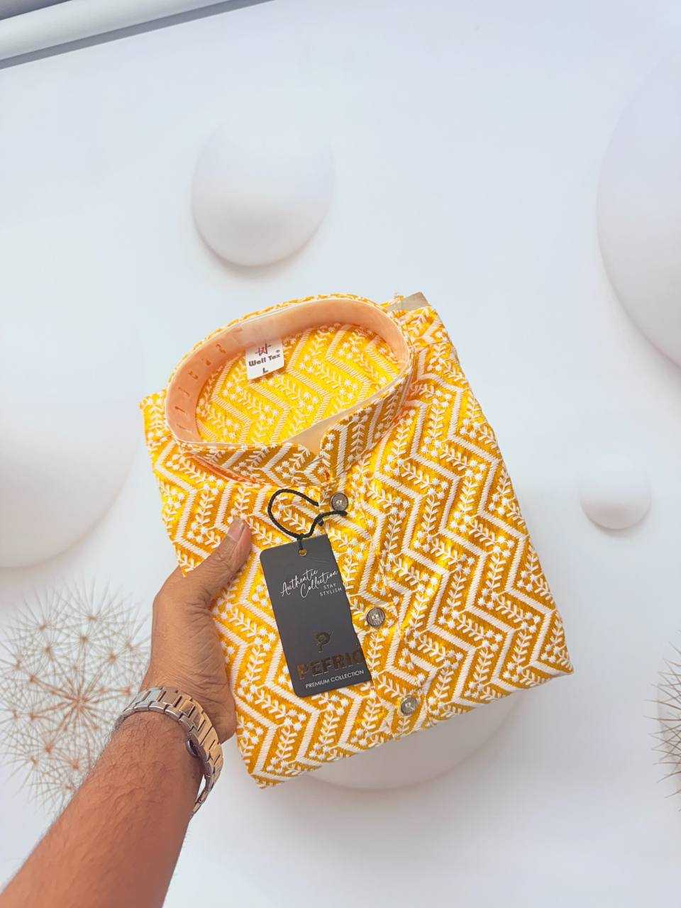 Ynf Soft Cotton KESH620 RRR Mens Wear Wholesale Mens Kurtas Embroidered Kurta Pajama Designer Ethnic Set Manufacturer- Kapda Export