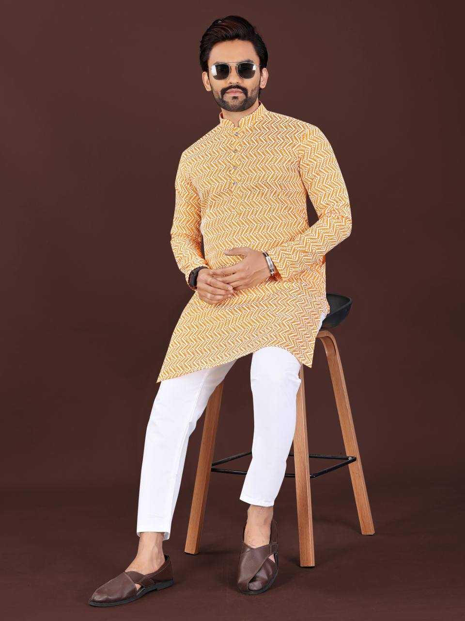 Ynf Soft Cotton KESH620 RRR Mens Wear Wholesale Mens Kurtas Embroidered Kurta Pajama Designer Ethnic Set Manufacturer- Kapda Export