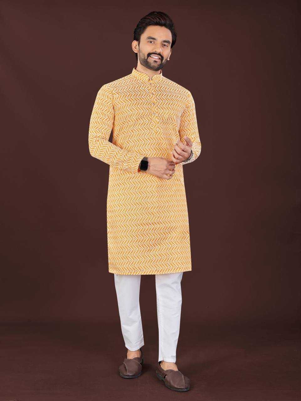 Ynf Soft Cotton KESH620 RRR Mens Wear Wholesale Mens Kurtas Embroidered Kurta Pajama Designer Ethnic Set Manufacturer- Kapda Export