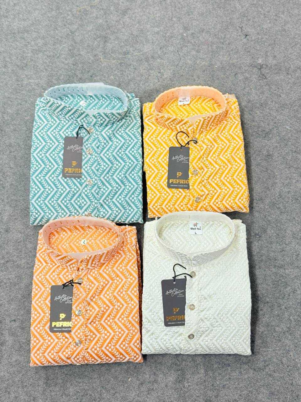 Ynf Soft Cotton KESH620 RRR Mens Wear Wholesale Mens Kurtas Embroidered Kurta Pajama Designer Ethnic Set Manufacturer- Kapda Export