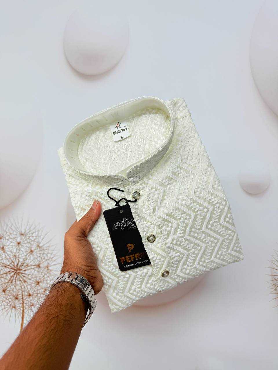 Ynf Soft Cotton KESH620 RRR Mens Wear Wholesale Mens Kurtas Embroidered Kurta Pajama Designer Ethnic Set Manufacturer- Kapda Export