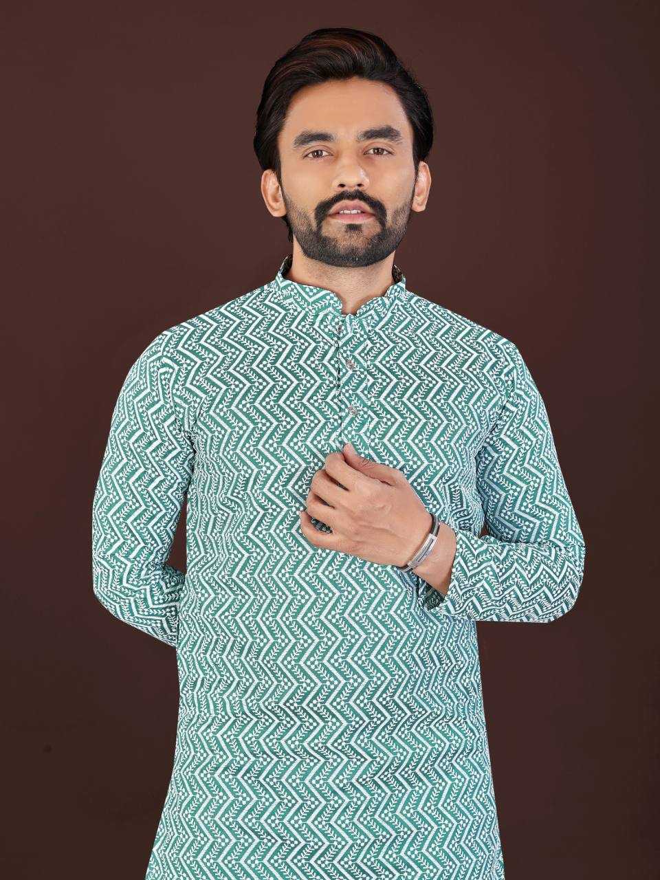 Ynf Soft Cotton KESH620 RRR Mens Wear Wholesale Mens Kurtas Embroidered Kurta Pajama Designer Ethnic Set Manufacturer- Kapda Export