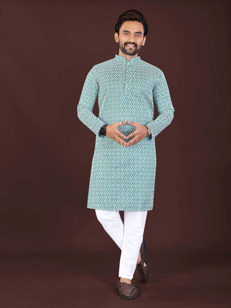 Ynf Soft Cotton KESH620 RRR Mens Wear Wholesale Mens Kurtas Embroidered Kurta Pajama Designer Ethnic Set Manufacturer- Kapda Export