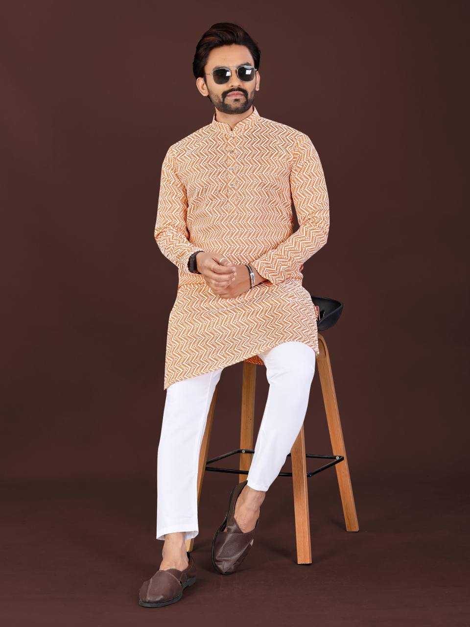 Ynf Soft Cotton KESH620 RRR Mens Wear Wholesale Mens Kurtas Embroidered Kurta Pajama Designer Ethnic Set Manufacturer- Kapda Export