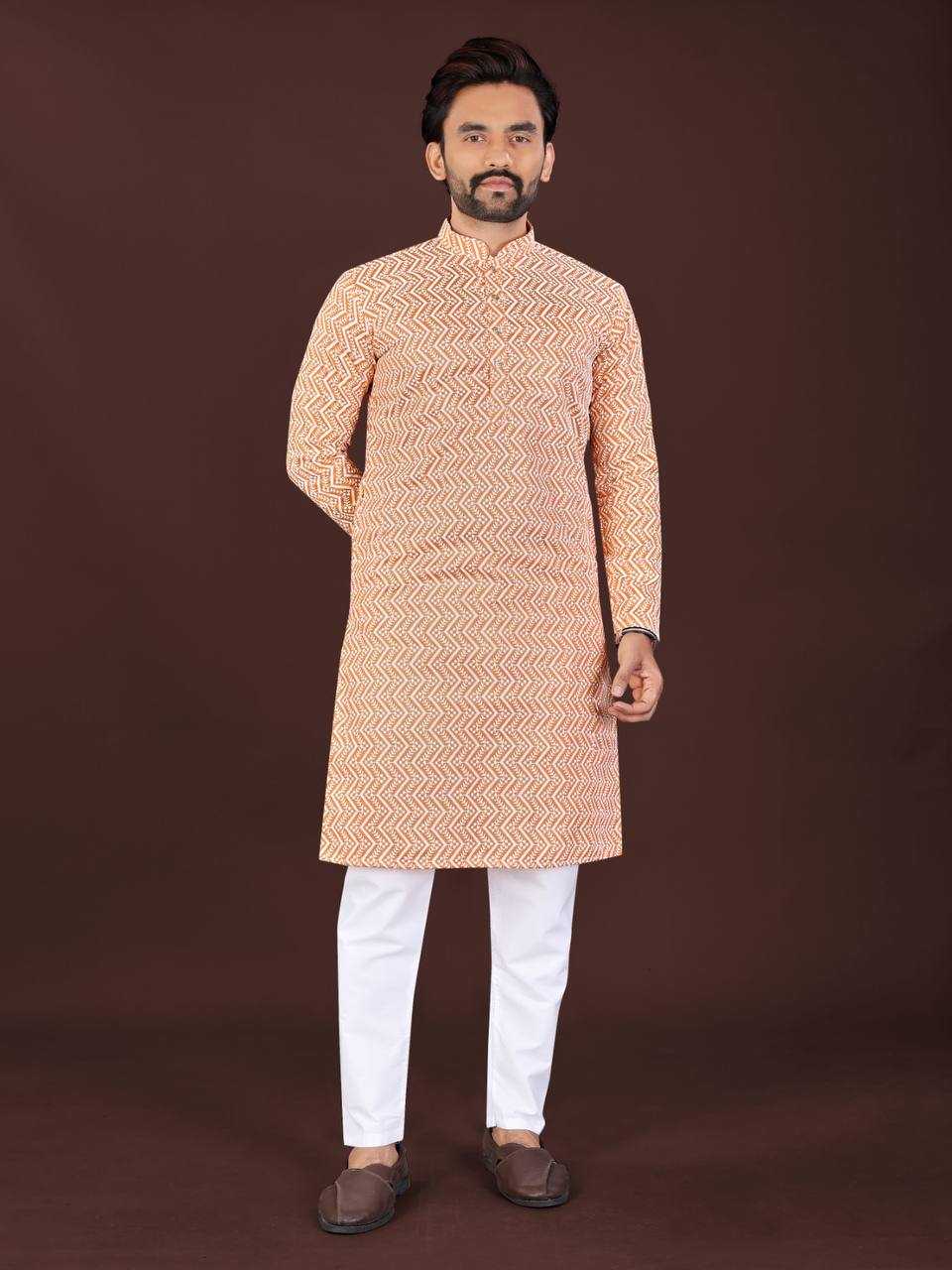 Ynf Soft Cotton KESH620 RRR Mens Wear Wholesale Mens Kurtas Embroidered Kurta Pajama Designer Ethnic Set Manufacturer- Kapda Export