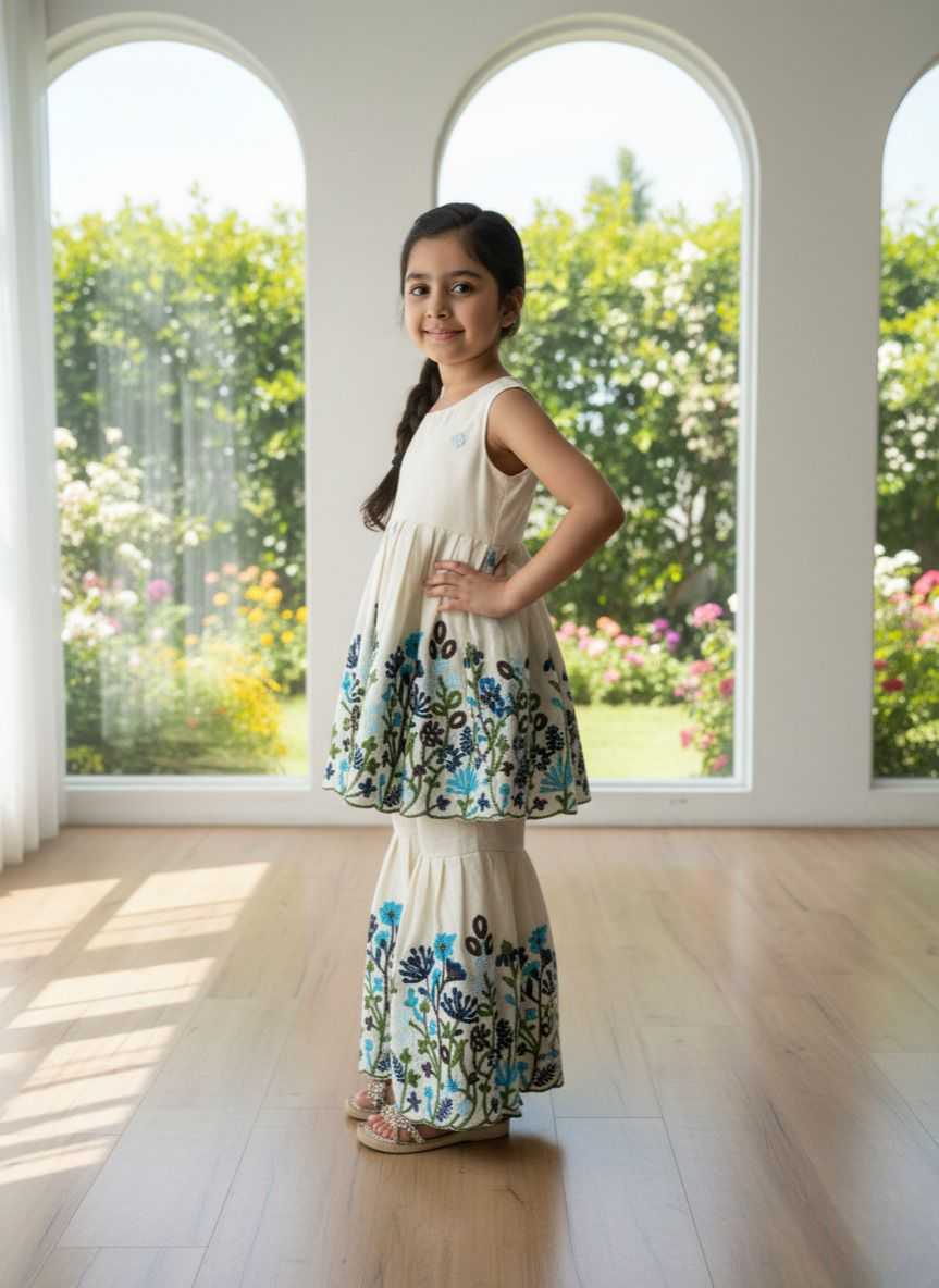 Ynf Soft Cotton RIN235 BHAVYA Kids Wear Festive Collections Wholesale Kids Sharara Girls Cotton Frocks Kids Festive Wear Manufacturer- Kapda Export