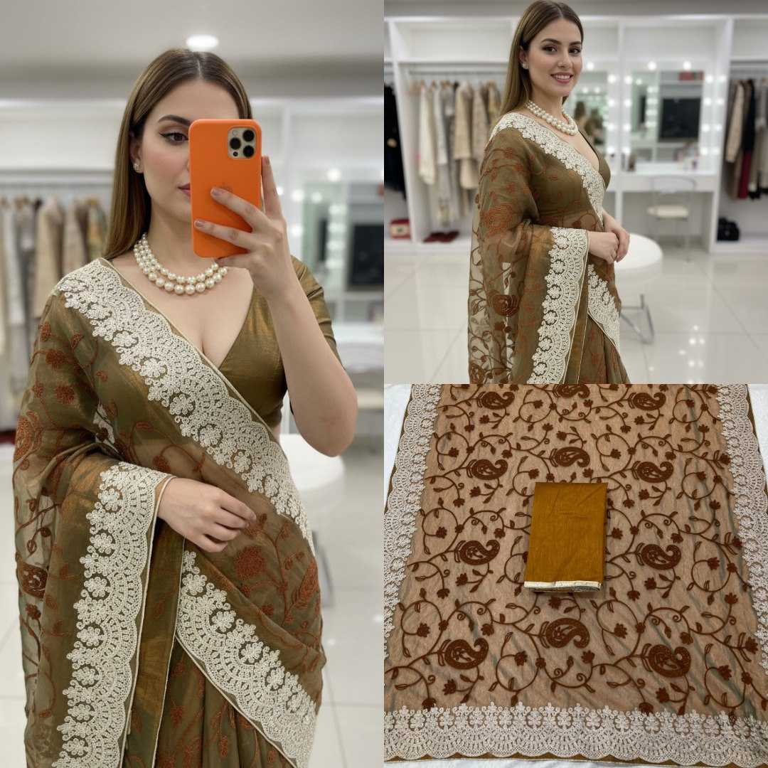 Ynf Twill Net RIN188 Ridhhi Sidhhi Sarees Wholesale Party Wear Sarees Fancy Sarees Chikan Sarees Manufacturer- Kapda Export
