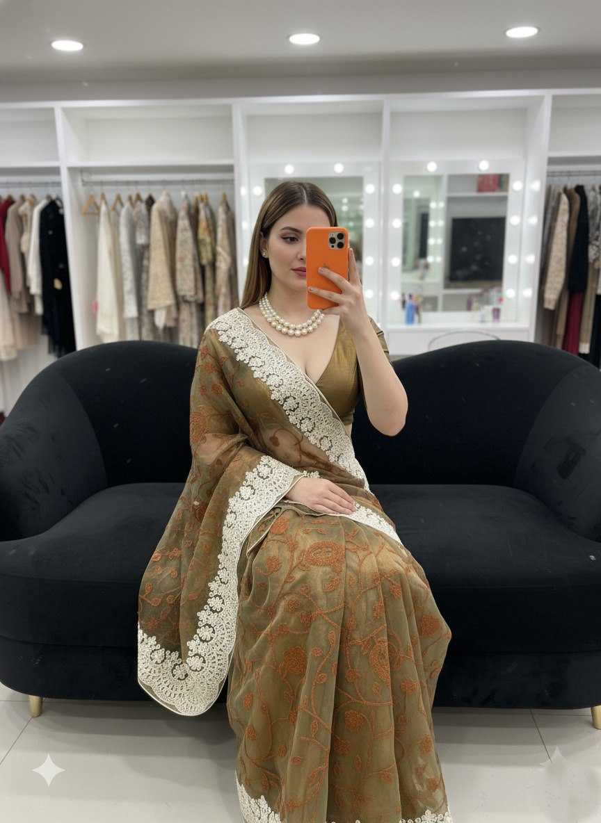 Ynf Twill Net RIN188 Ridhhi Sidhhi Sarees Wholesale Party Wear Sarees Fancy Sarees Chikan Sarees Manufacturer- Kapda Export