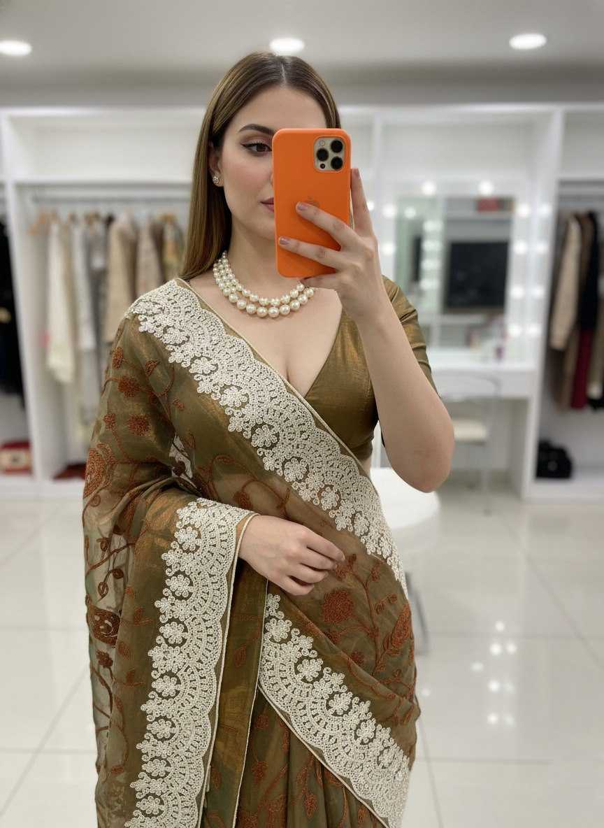 Ynf Twill Net RIN188 Ridhhi Sidhhi Sarees Wholesale Party Wear Sarees Fancy Sarees Chikan Sarees Manufacturer- Kapda Export