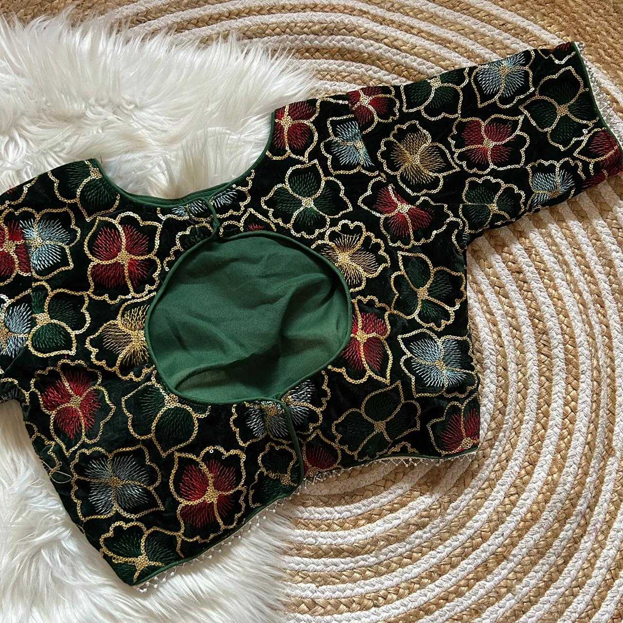 Ynf Velvet KESH411 KARTIK Readymade Blouses Wholesale Sequence Embroidery Blouse Designer Blouse Embroidered Blouses Manufacturer- Kapda Export