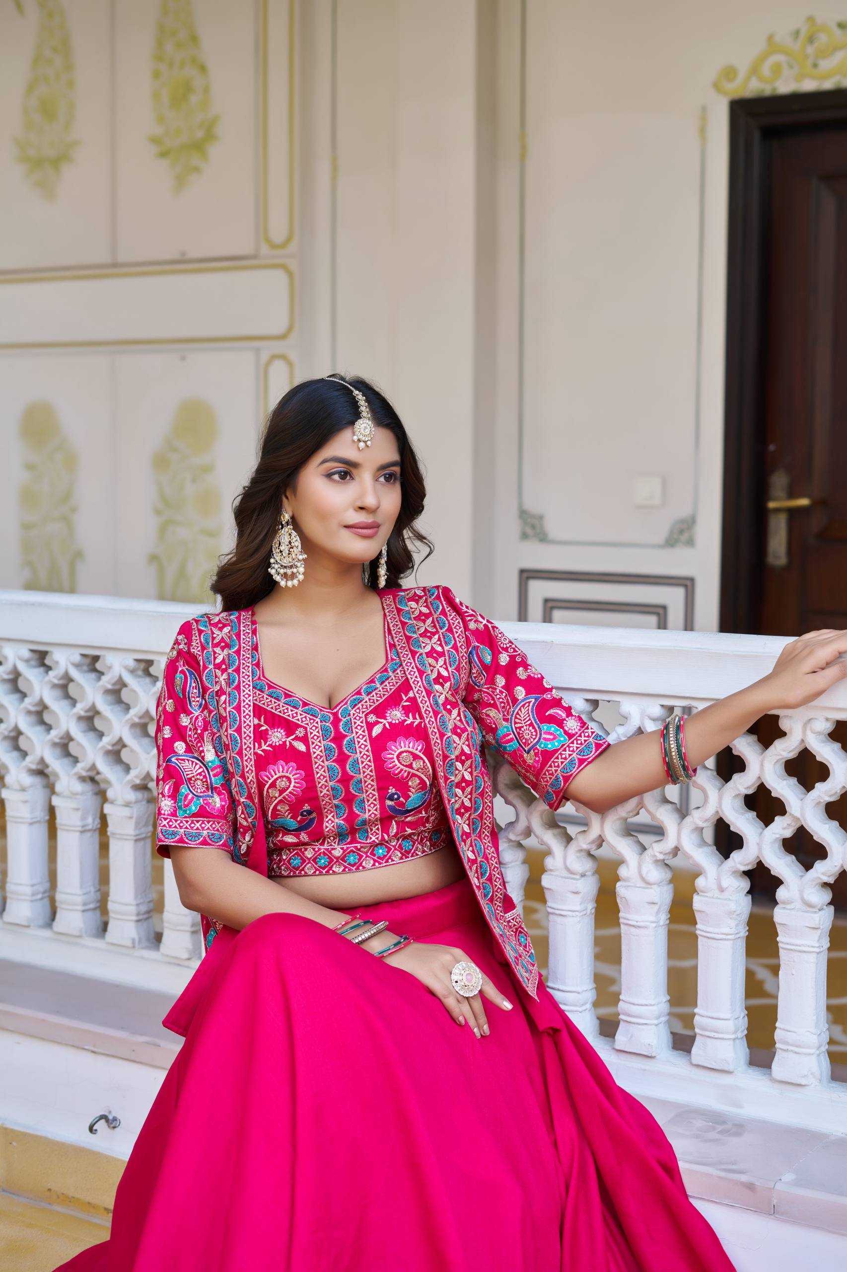 Ynf Vichitra Silk KESH498 142 Lehengas Wholesale Fancy Lehenga Celebrity Lehenga Jacket Style Lehenga Manufacturer- Kapda Export