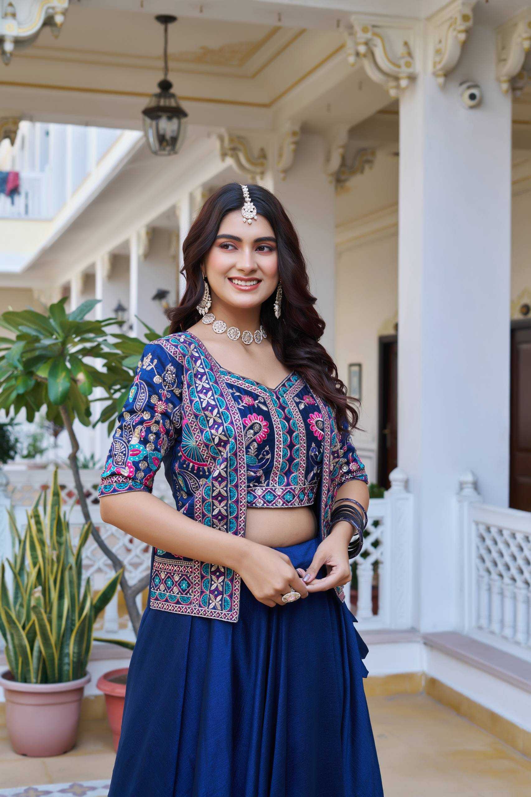 Ynf Vichitra Silk KESH498 142 Lehengas Wholesale Fancy Lehenga Celebrity Lehenga Jacket Style Lehenga Manufacturer- Kapda Export