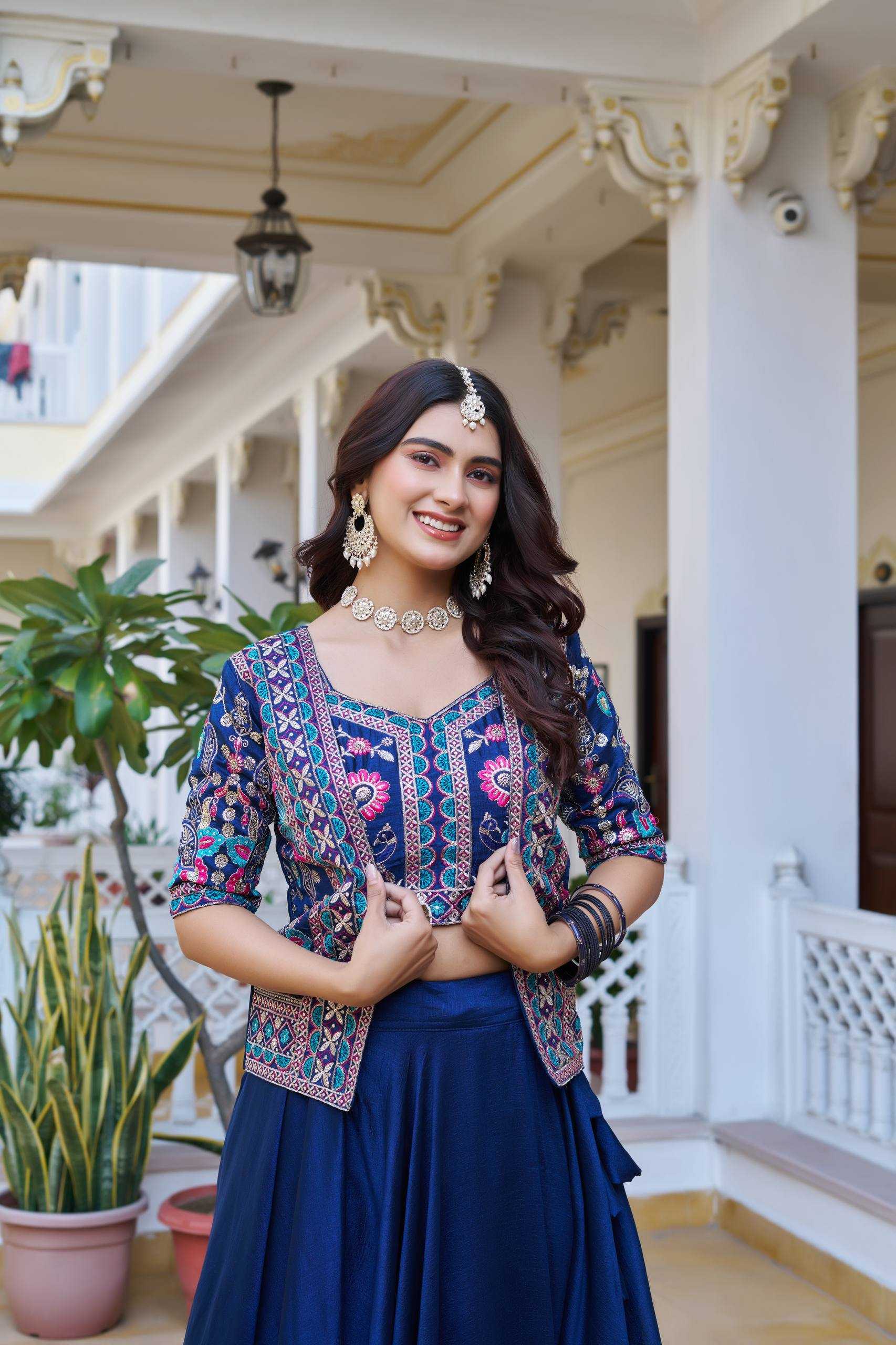 Ynf Vichitra Silk KESH498 142 Lehengas Wholesale Fancy Lehenga Celebrity Lehenga Jacket Style Lehenga Manufacturer- Kapda Export