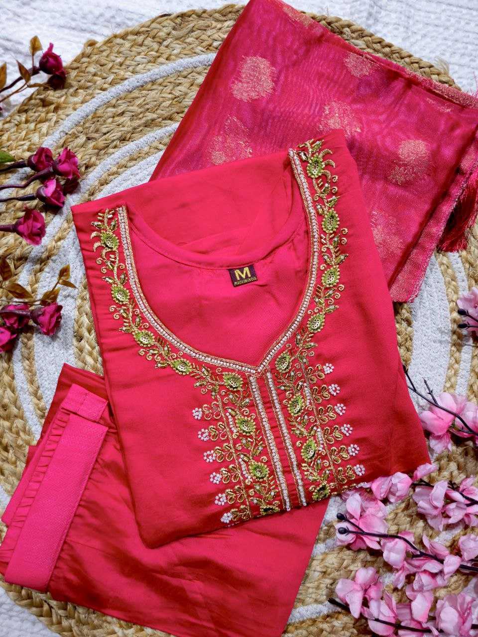 Ynf Viscose Chanderi KESH595 23 Kurti Wholesale Fancy Kurti Embroidered Kurtis Printed Silk Kurti Manufacturer- Kapda Export