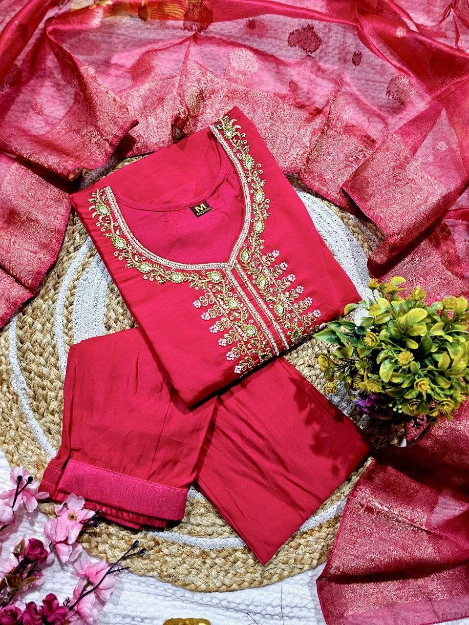 Ynf Viscose Chanderi KESH595 23 Kurti Wholesale Fancy Kurti Embroidered Kurtis Printed Silk Kurti Manufacturer- Kapda Export