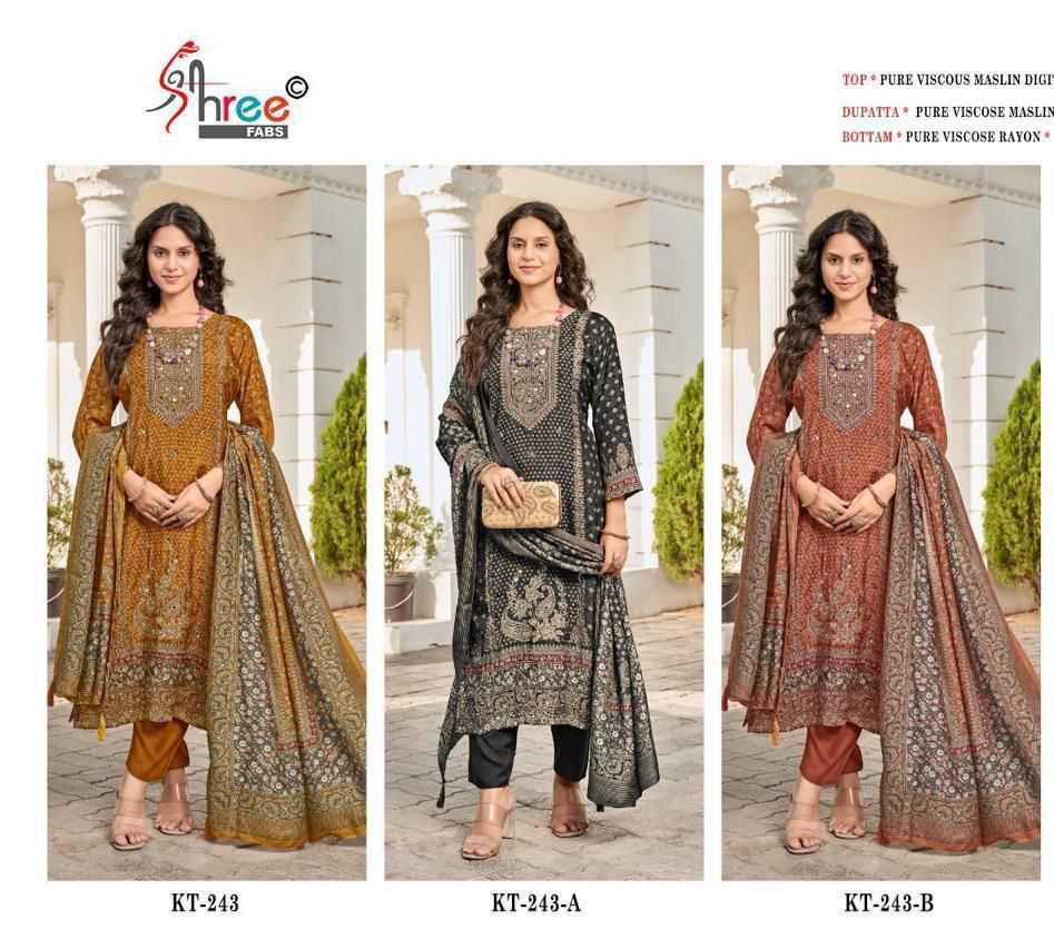 Ynf Viscose KESH586 SHREE 243 Suits & Dresses Islamic Clothing Wholesale Pakistani Suits Unstitched Suits Semi-Stitched Suits Manufacturer- Kapda Export