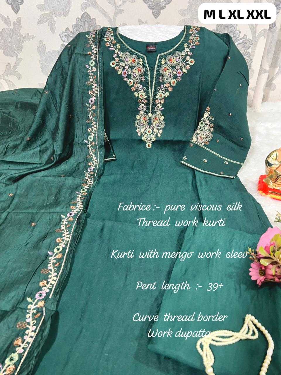 Ynf Viscose KESH594 SHOWROOM Kurti Wholesale Long Kurtis Embroidered Kurtis Full Sleeve Kurti Manufacturer- Kapda Export