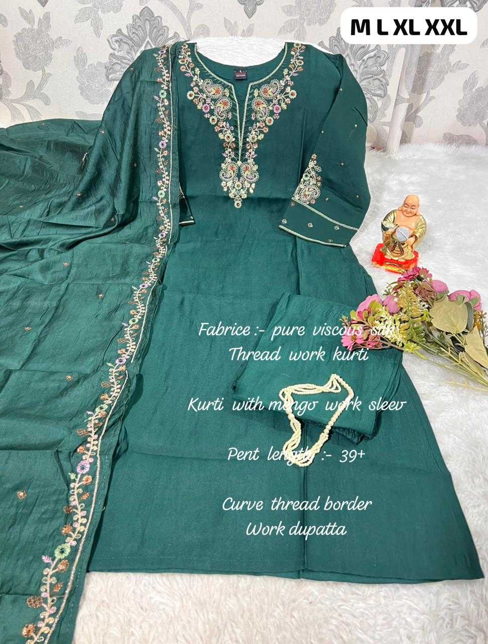 Ynf Viscose KESH594 SHOWROOM Kurti Wholesale Long Kurtis Embroidered Kurtis Full Sleeve Kurti Manufacturer- Kapda Export