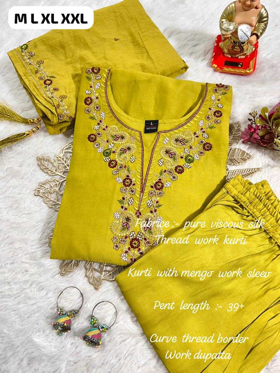 Ynf Viscose KESH594 SHOWROOM Kurti Wholesale Long Kurtis Embroidered Kurtis Full Sleeve Kurti Manufacturer- Kapda Export