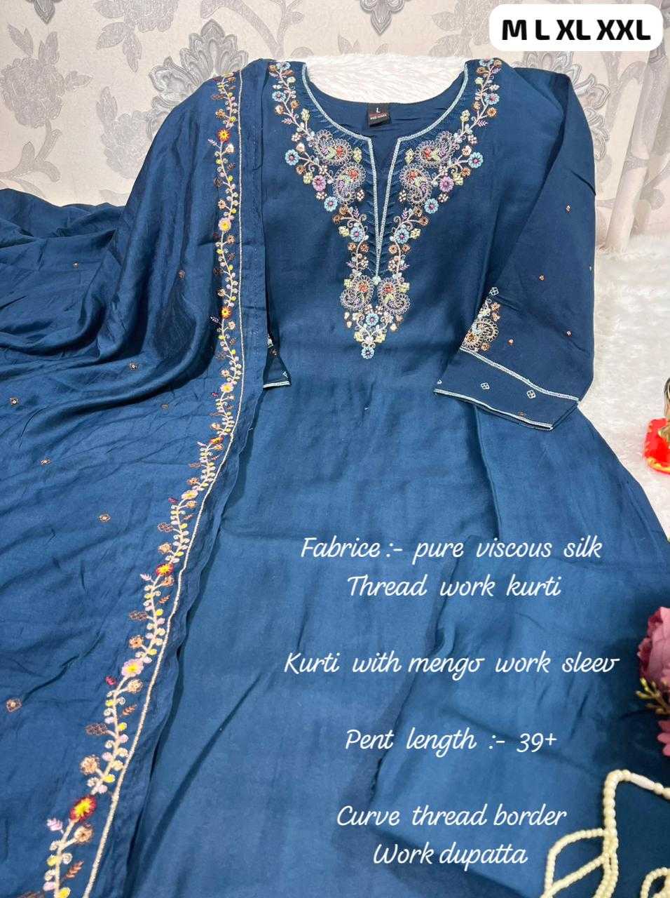 Ynf Viscose KESH594 SHOWROOM Kurti Wholesale Long Kurtis Embroidered Kurtis Full Sleeve Kurti Manufacturer- Kapda Export