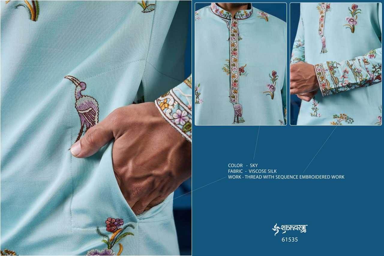 Ynf Viscose RIN202 SHUBHVASTRA VANTARA 61531 Mens Wear Festive Collections Wholesale Mens Kurta Pyjama Silk Kurta Embroidered Kurta Pajama Manufacturer- Kapda Export